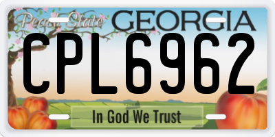 GA license plate CPL6962