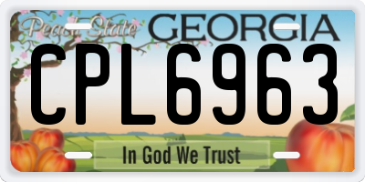 GA license plate CPL6963