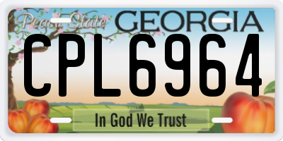 GA license plate CPL6964