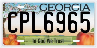 GA license plate CPL6965