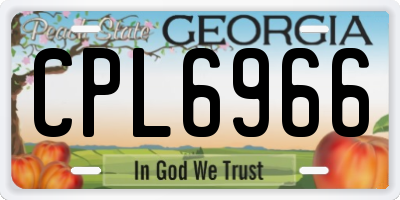 GA license plate CPL6966
