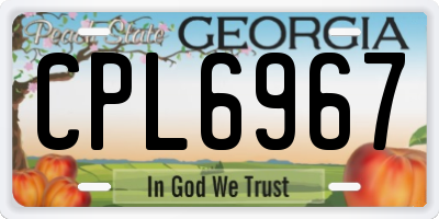 GA license plate CPL6967