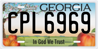 GA license plate CPL6969
