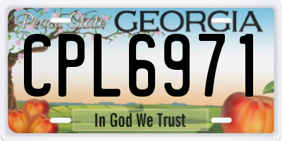 GA license plate CPL6971