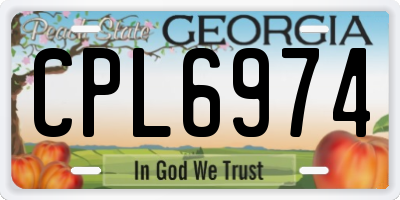 GA license plate CPL6974