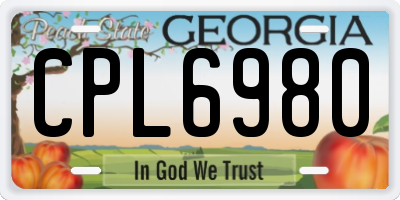 GA license plate CPL6980