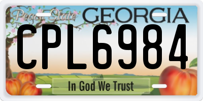 GA license plate CPL6984