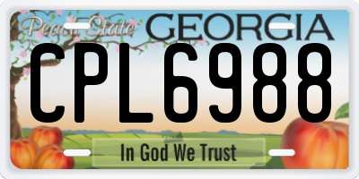 GA license plate CPL6988