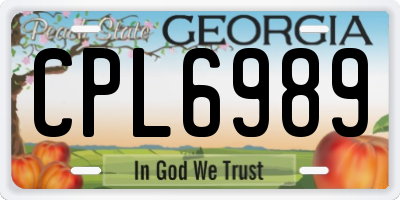 GA license plate CPL6989