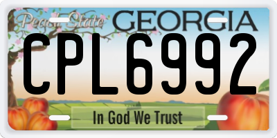 GA license plate CPL6992