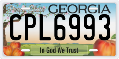 GA license plate CPL6993