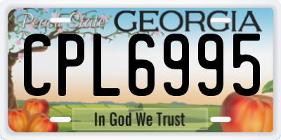 GA license plate CPL6995