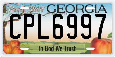 GA license plate CPL6997