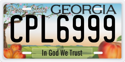 GA license plate CPL6999