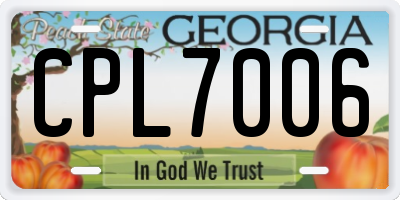 GA license plate CPL7006