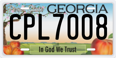 GA license plate CPL7008