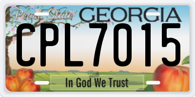 GA license plate CPL7015