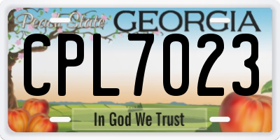 GA license plate CPL7023