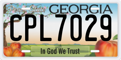 GA license plate CPL7029