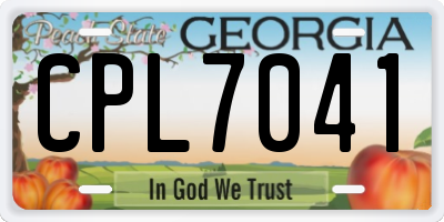 GA license plate CPL7041