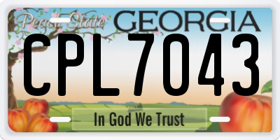 GA license plate CPL7043