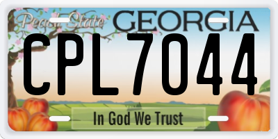 GA license plate CPL7044