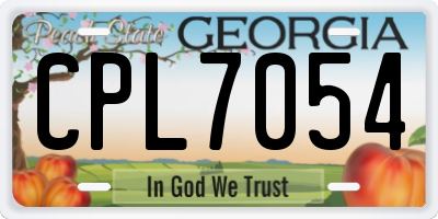 GA license plate CPL7054