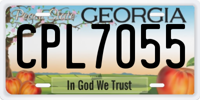 GA license plate CPL7055
