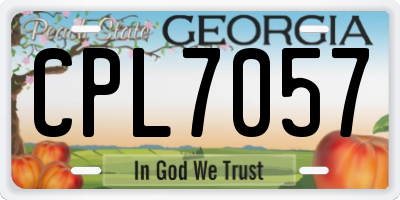 GA license plate CPL7057