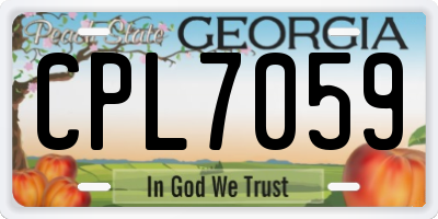 GA license plate CPL7059