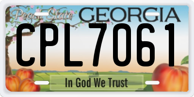 GA license plate CPL7061