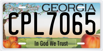 GA license plate CPL7065