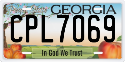 GA license plate CPL7069