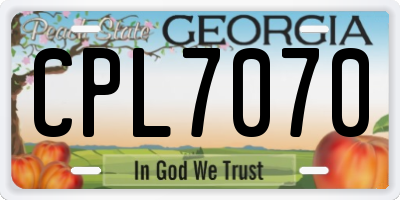GA license plate CPL7070