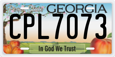 GA license plate CPL7073