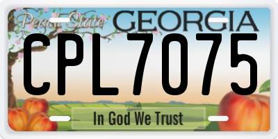 GA license plate CPL7075
