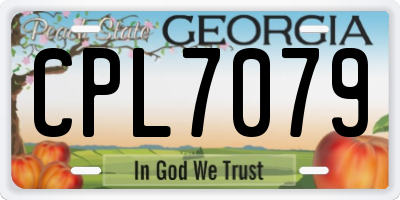 GA license plate CPL7079