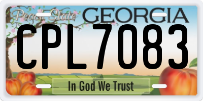 GA license plate CPL7083