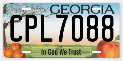 GA license plate CPL7088