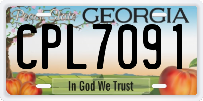 GA license plate CPL7091