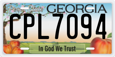 GA license plate CPL7094