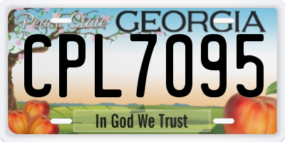 GA license plate CPL7095