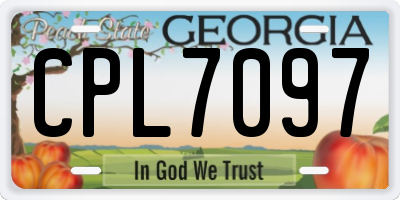 GA license plate CPL7097