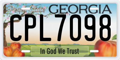 GA license plate CPL7098