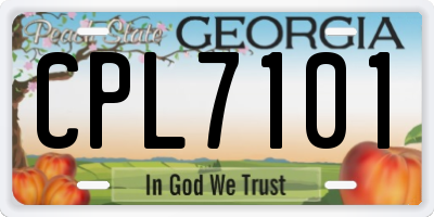 GA license plate CPL7101