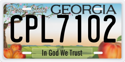 GA license plate CPL7102