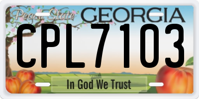 GA license plate CPL7103