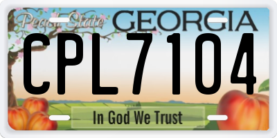 GA license plate CPL7104