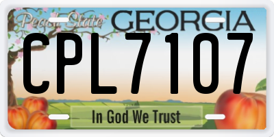 GA license plate CPL7107