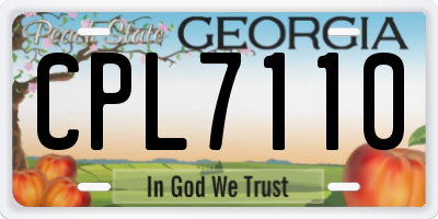 GA license plate CPL7110